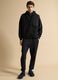 Felpa full-zip nera con colletto regular fit_1