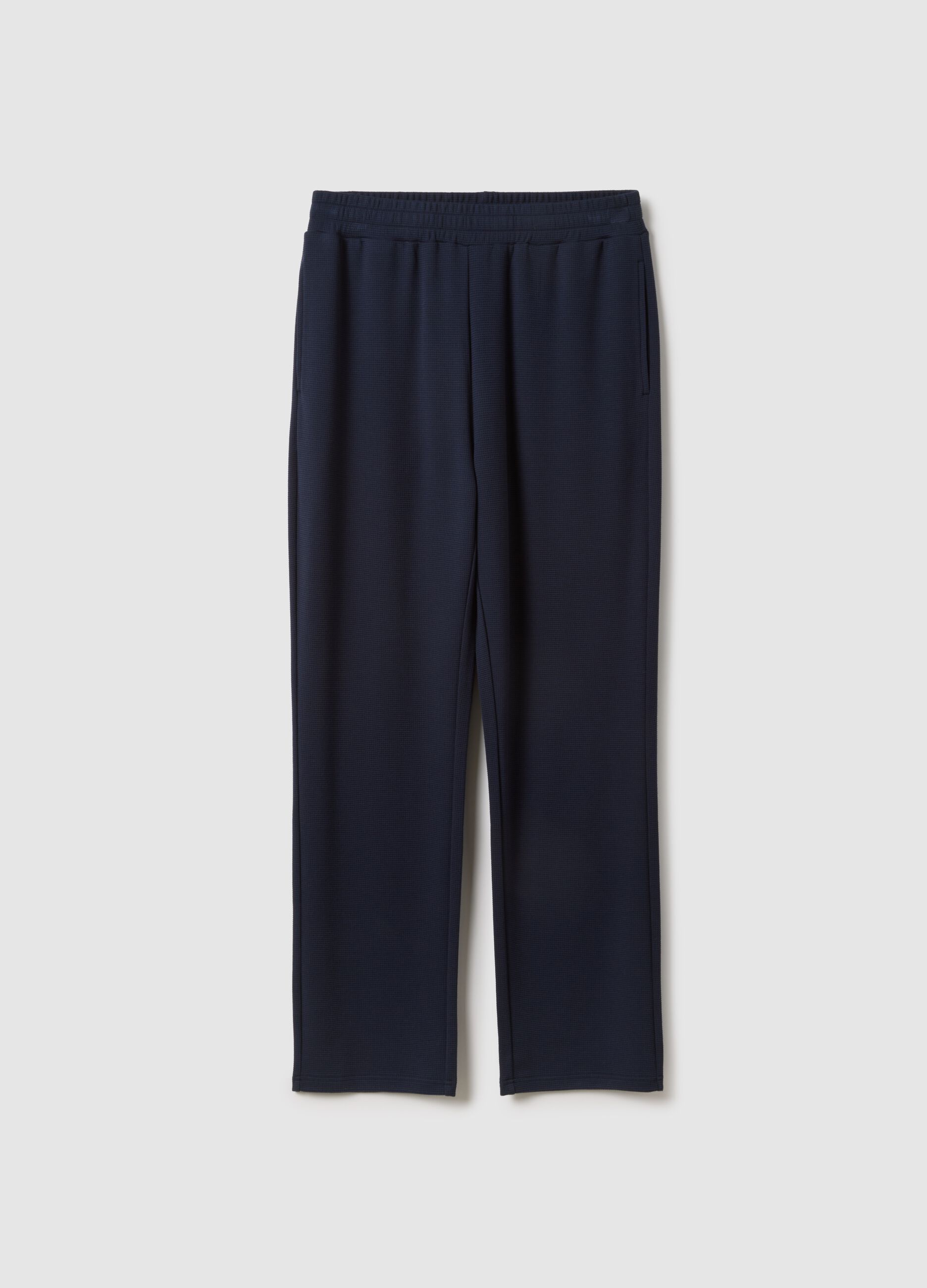 Blue viscose blend pyjama trousers regular fit