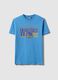 T-shirt azul c&eacute;u em algod&atilde;o puro regular fit com logotipo Golden State Warriors_4