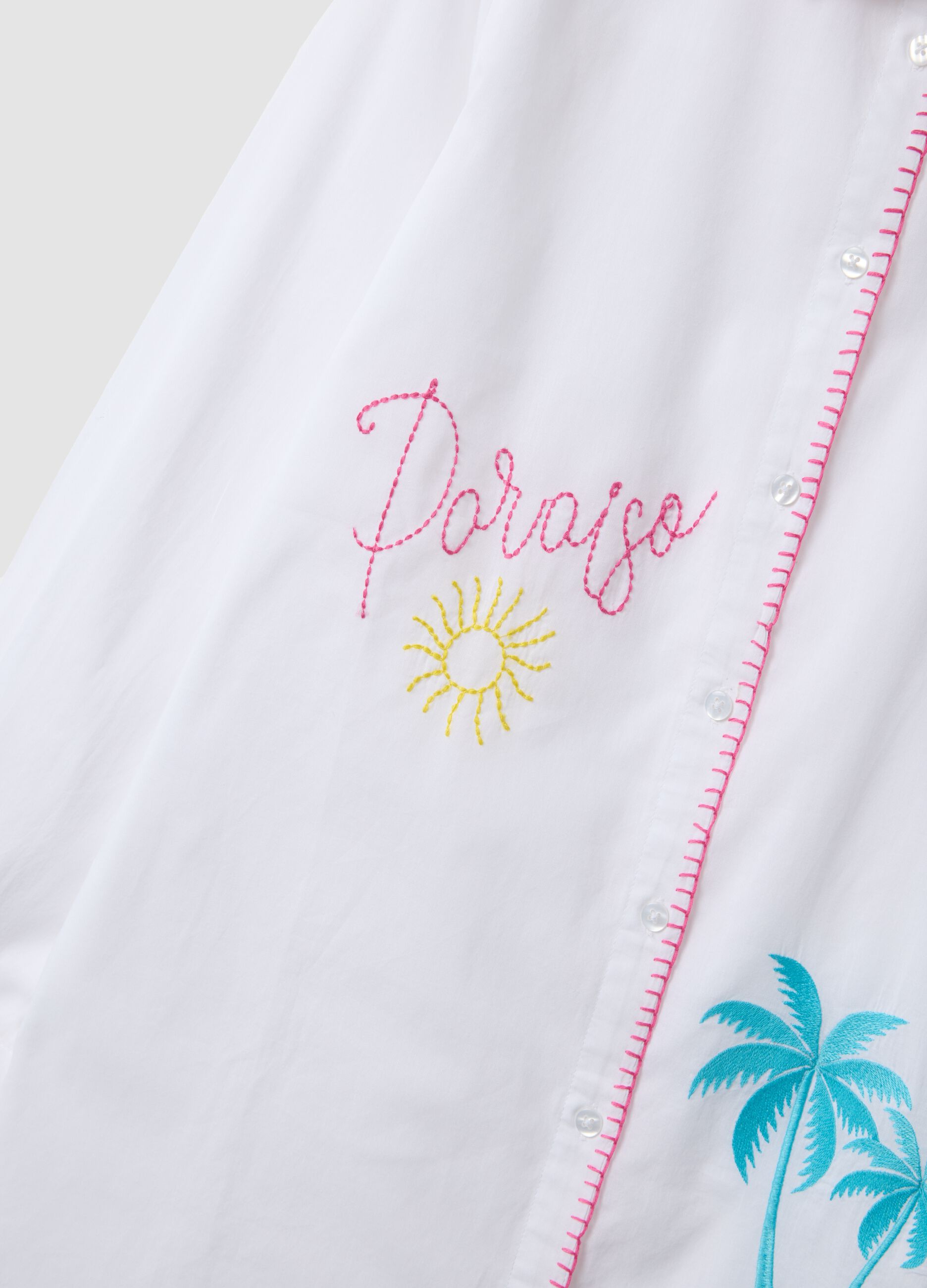 Long white organic cotton kaftan