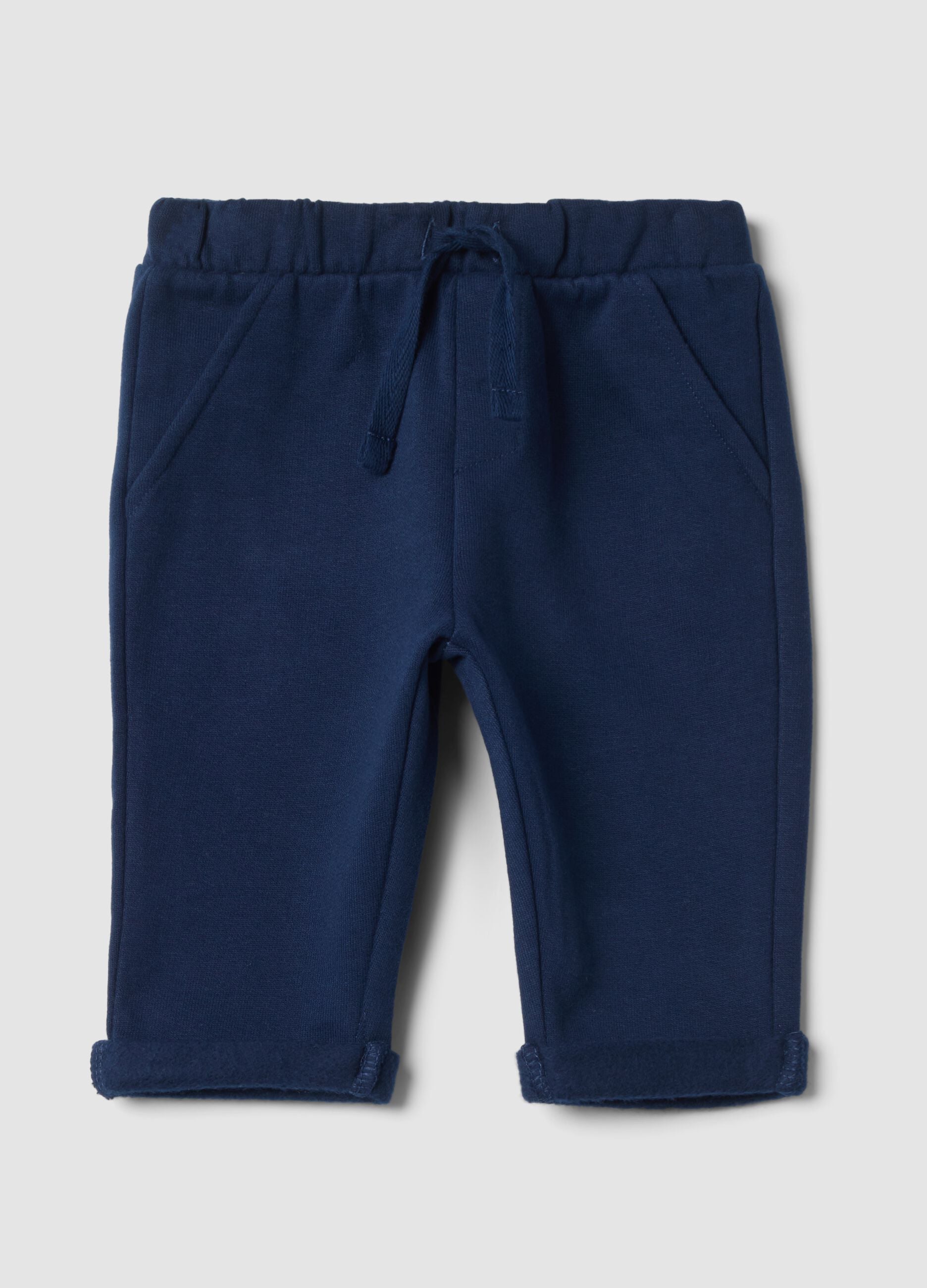 Pantaloni blu in puro cotone organico