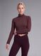 Purple cropped stretch T-shirt with high neck, Easy Dry &ndash; ALTAVIA STUDIO_2