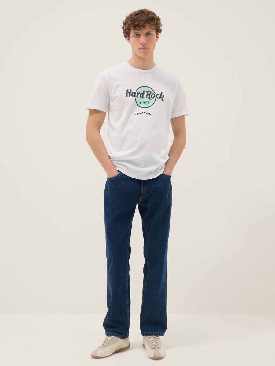 Weisses T-Shirt mit Hard Rock Cafe-Print aus reiner Baumwolle, Regular Fit_1