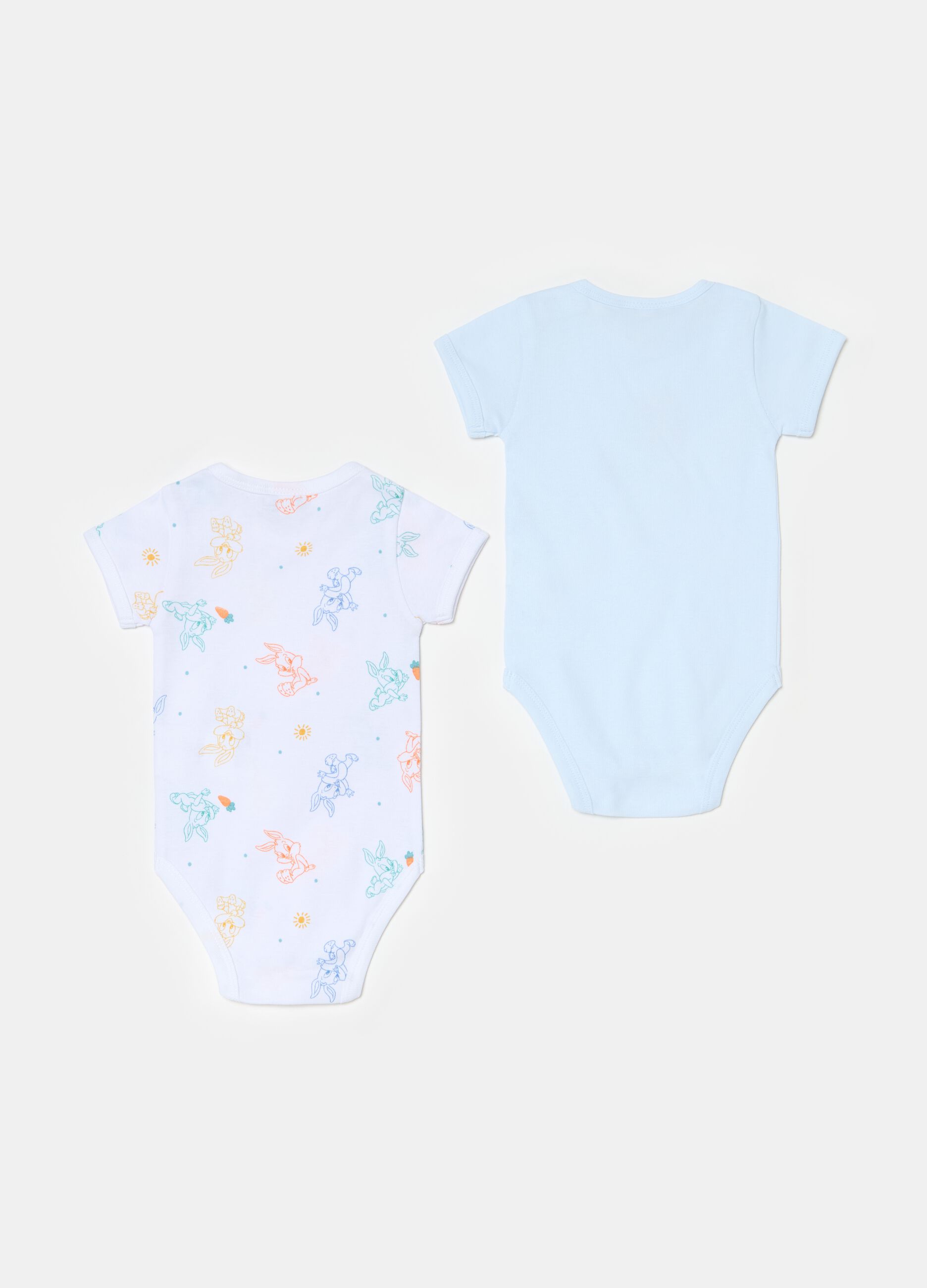Two-pack Baby Bugs Bunny bodysuits in organic cotton