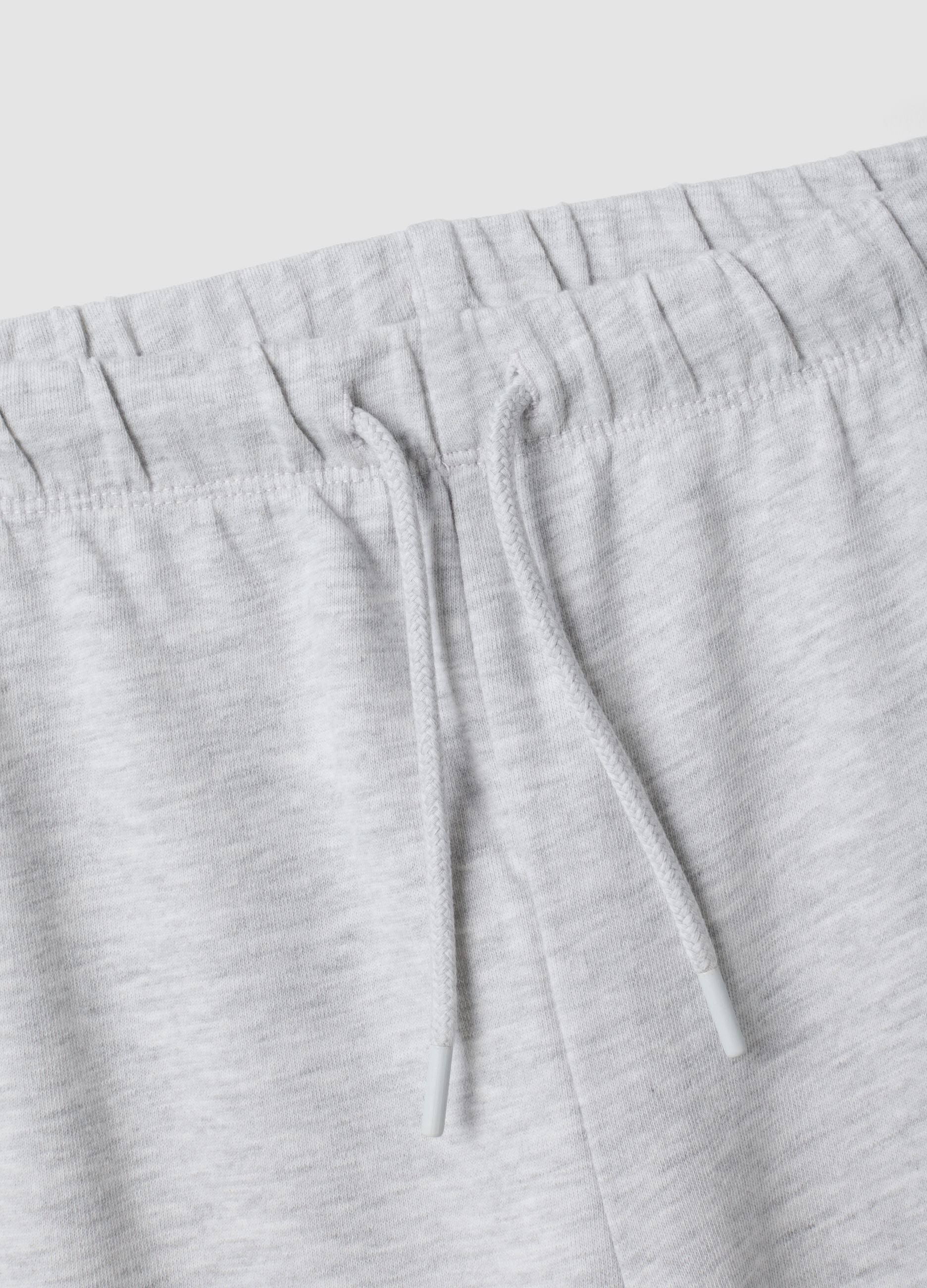 Grey cotton and viscose blend culotte-fit joggers for girls