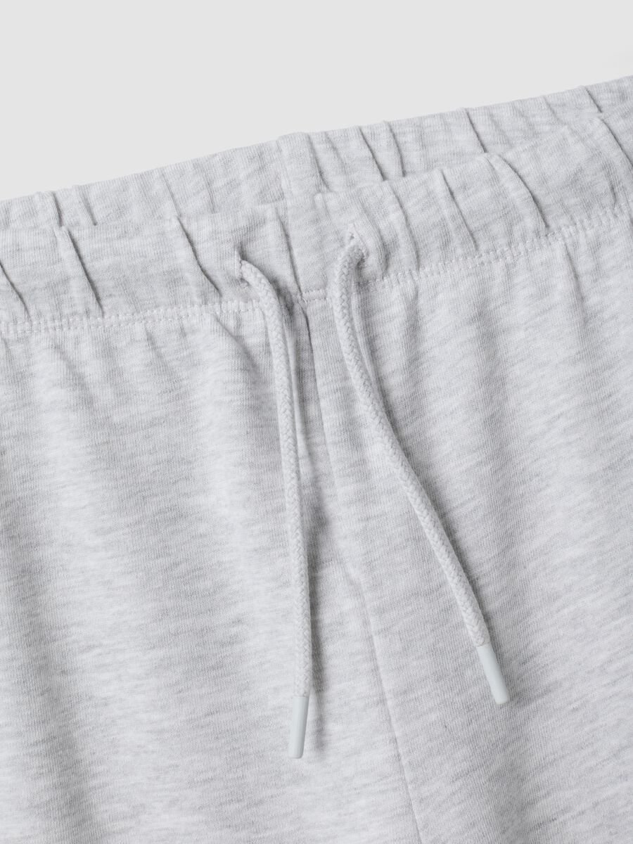 Grey cotton and viscose blend culotte-fit joggers for girls_4