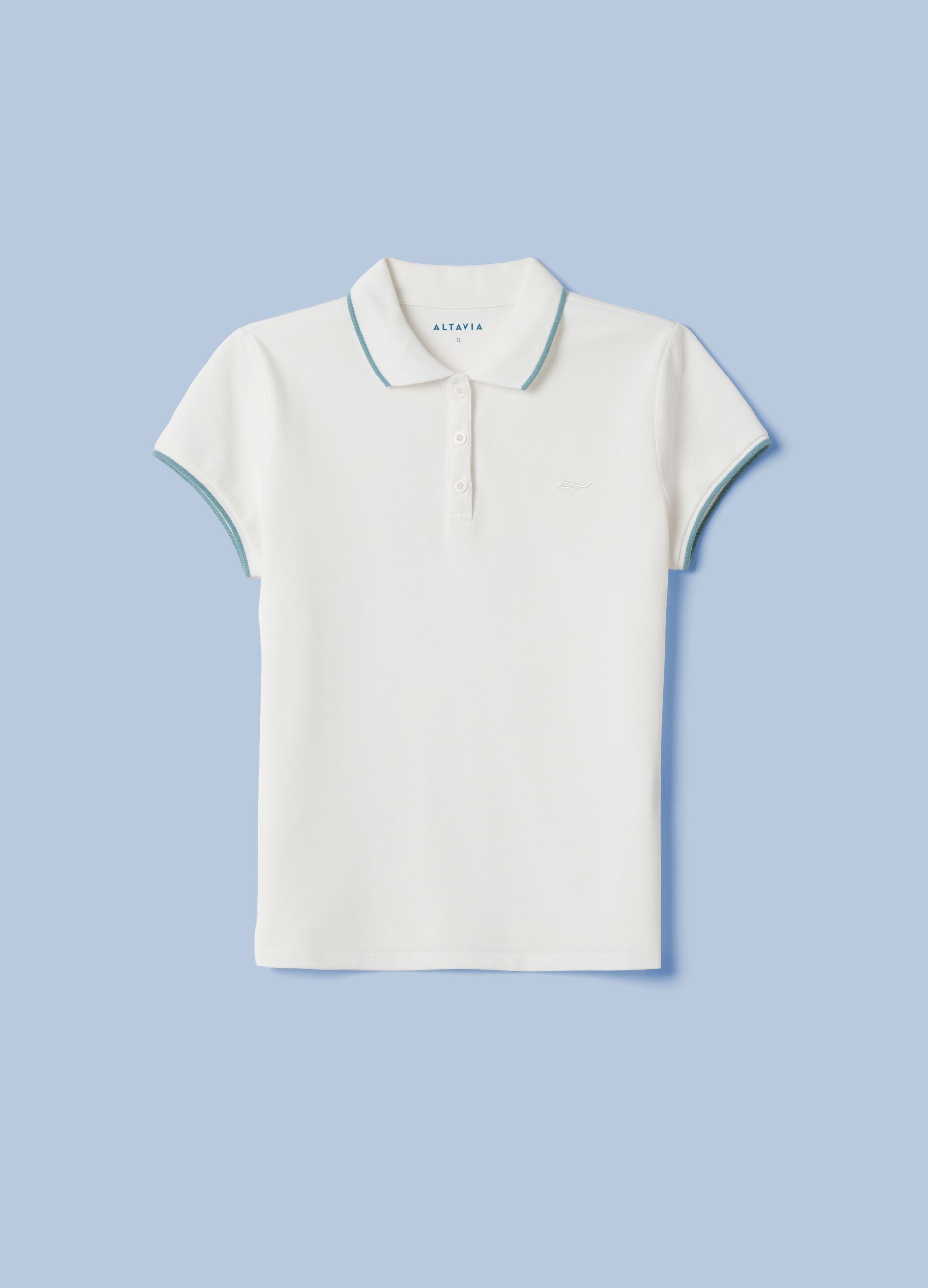 Wei&szlig;es ALTAVIA SAILING Poloshirt aus Stretch-Baumwolle