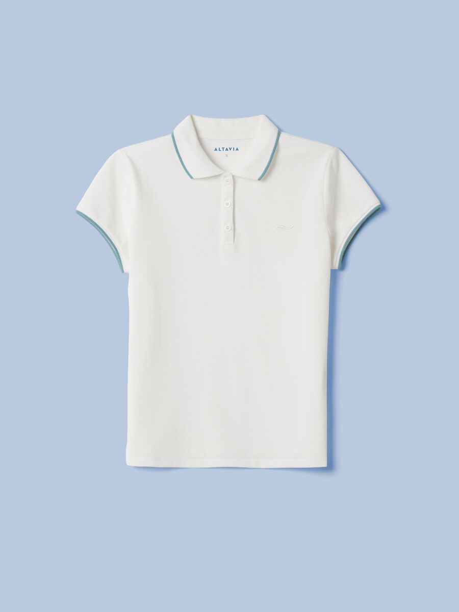 Wei&szlig;es ALTAVIA SAILING Poloshirt aus Stretch-Baumwolle_4