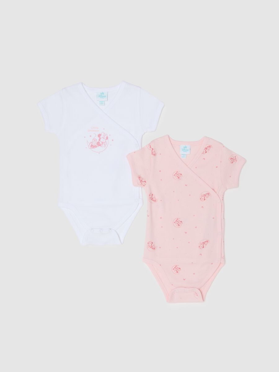 Twin pack bodysuits in pure cotton for baby girls with Disney prints_0