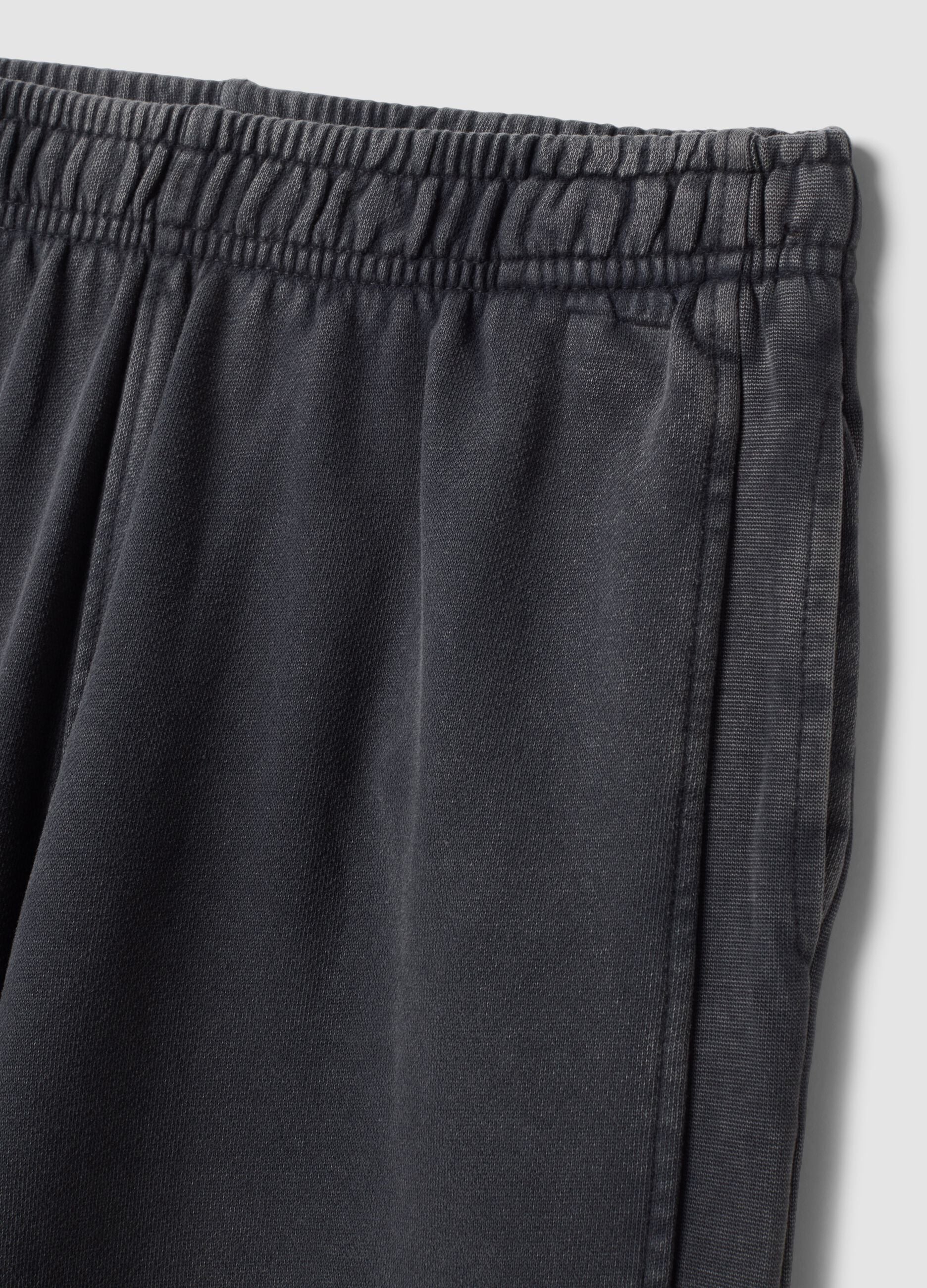 Grey wide-leg trousers in pure cotton