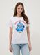 White pure cotton regular fit T-shirt with print_0