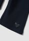 Leggings blu flare in cotone organico elasticizzato con cuore per bimba_2