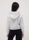Grey pure cotton hoodie for girls, regular fit with zip_2