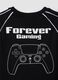 Black pure cotton crew-neck T-shirt with PlayStation print_1