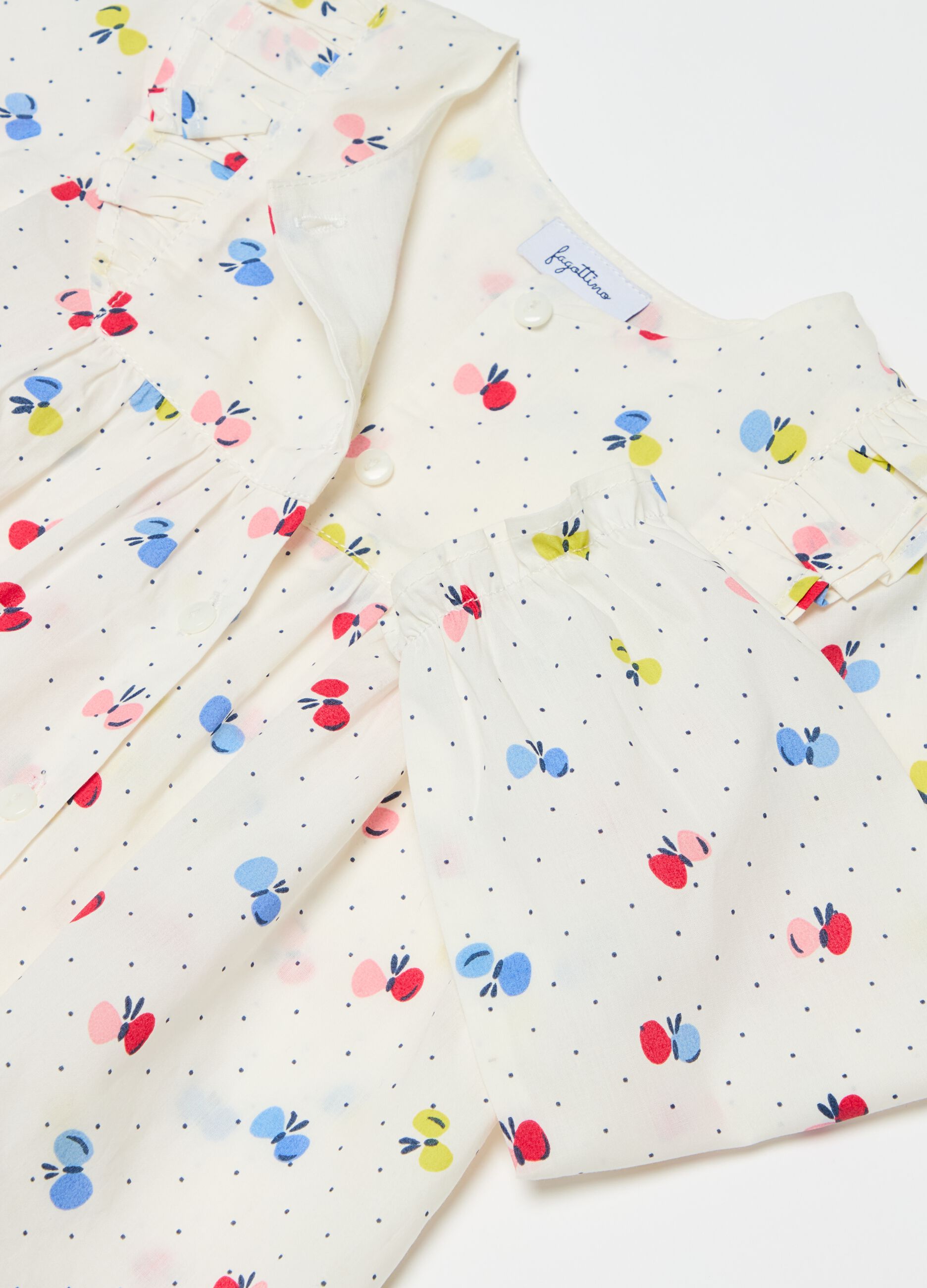 Camicia in cotone stampa farfalle