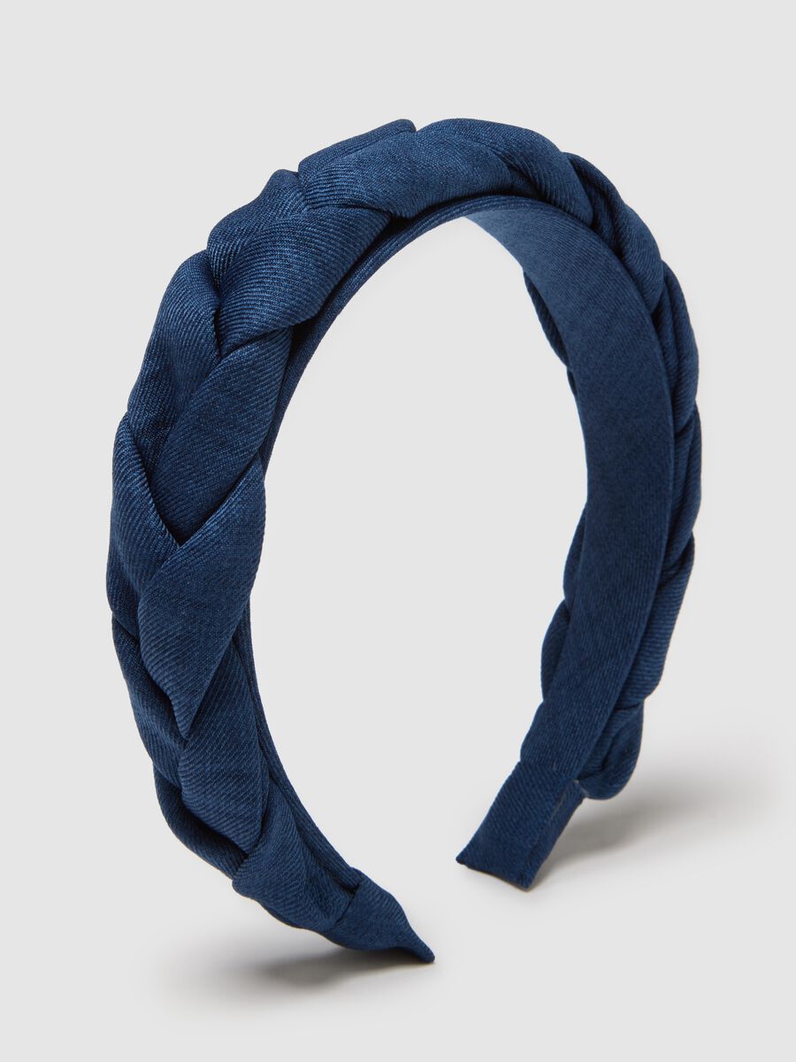 Braided Pure Cotton Blue Hairband_2