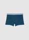 Blue stretch cotton regular fit boxer shorts for boys_1