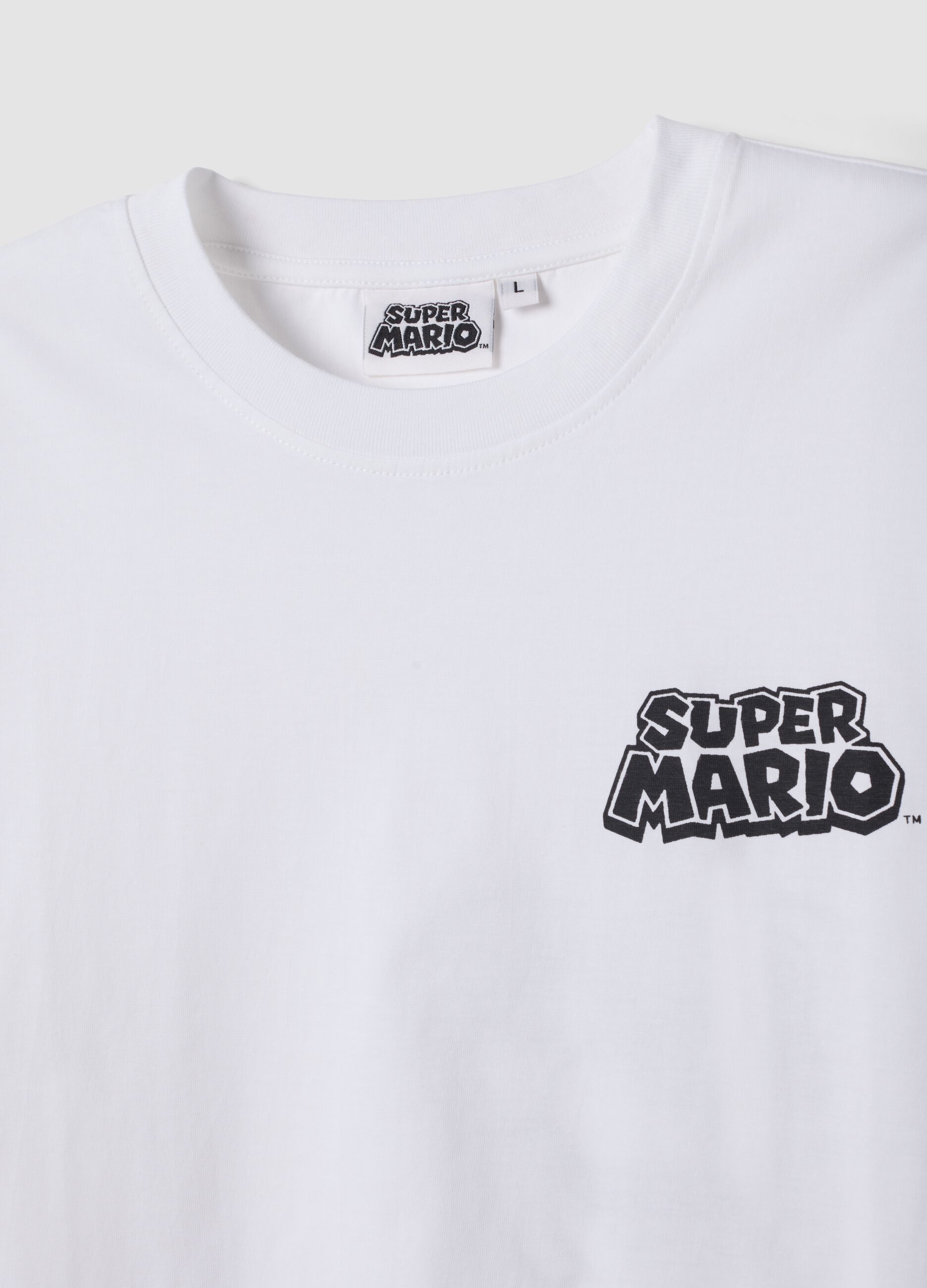 Wei&szlig;es T-Shirt aus reiner Baumwolle mit kurzen &Auml;rmeln, Regular Fit