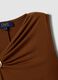 Brown sleeveless midi dress in stretch fabric_5