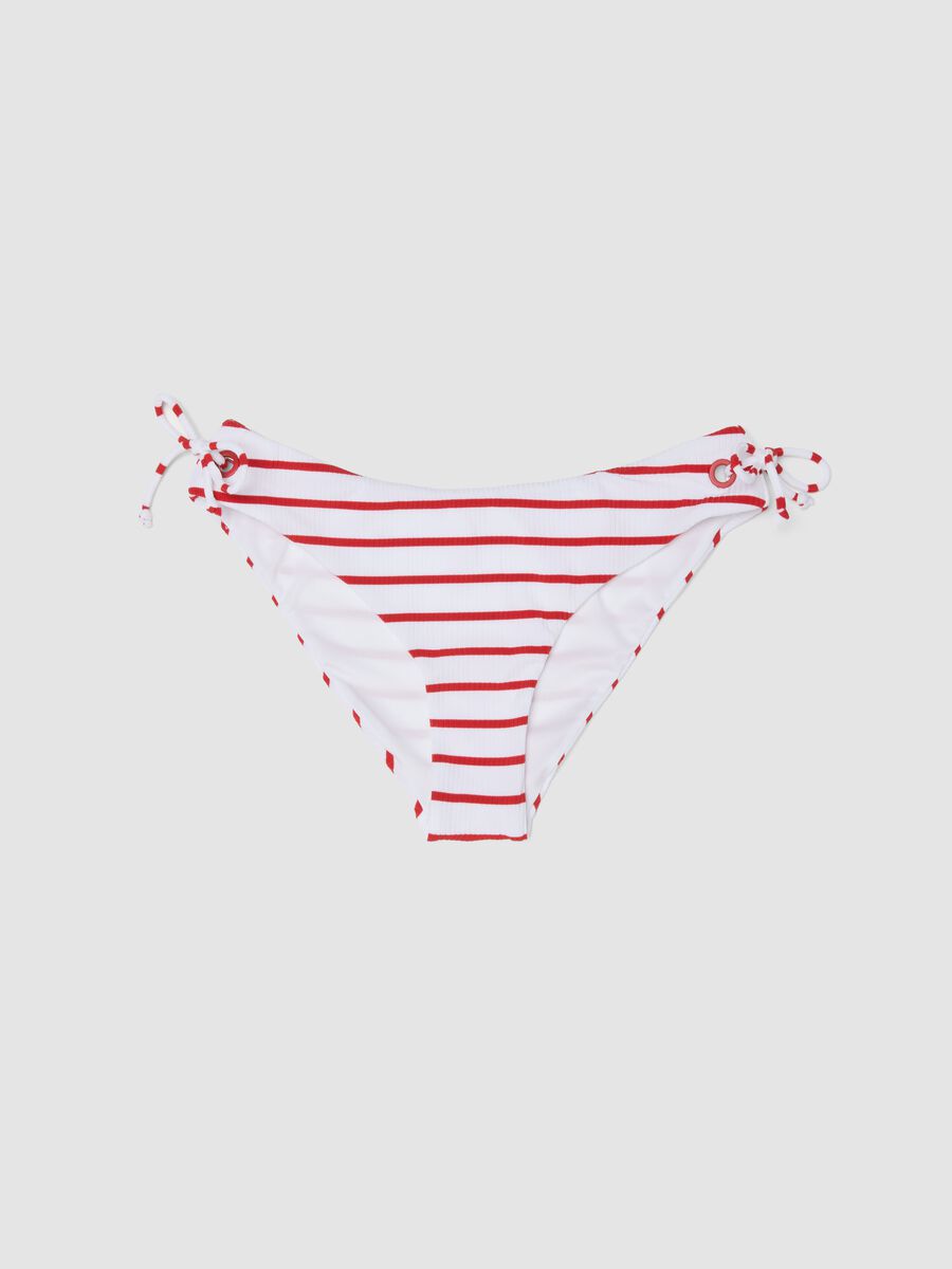 Red striped stretch bikini bottoms_4