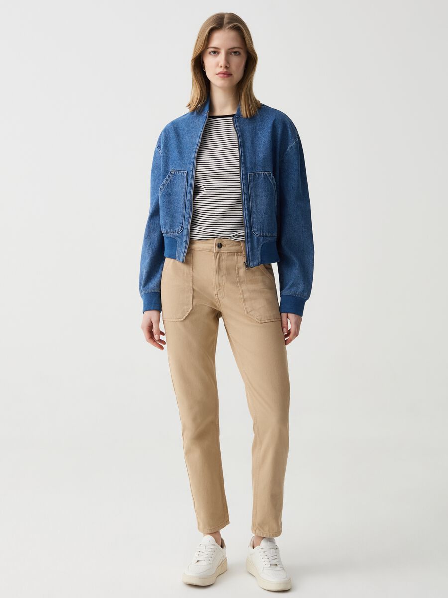 Straight-fit trousers in cotton_0