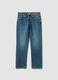 Blue pure cotton regular-fit jeans for boys_0