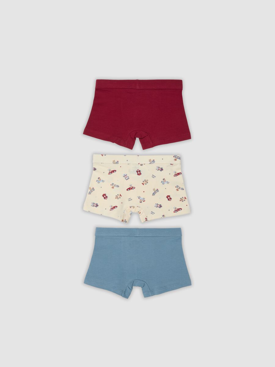 Lot de 3 boxers multicolores en coton bio stretch pour b&eacute;b&eacute; et petit gar&ccedil;on_1