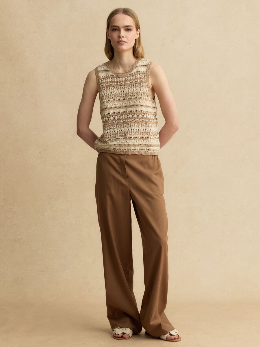 Multicolor Tr&auml;gertop aus Baumwollmischung, Regular Fit mit durchbrochener Struktur_1