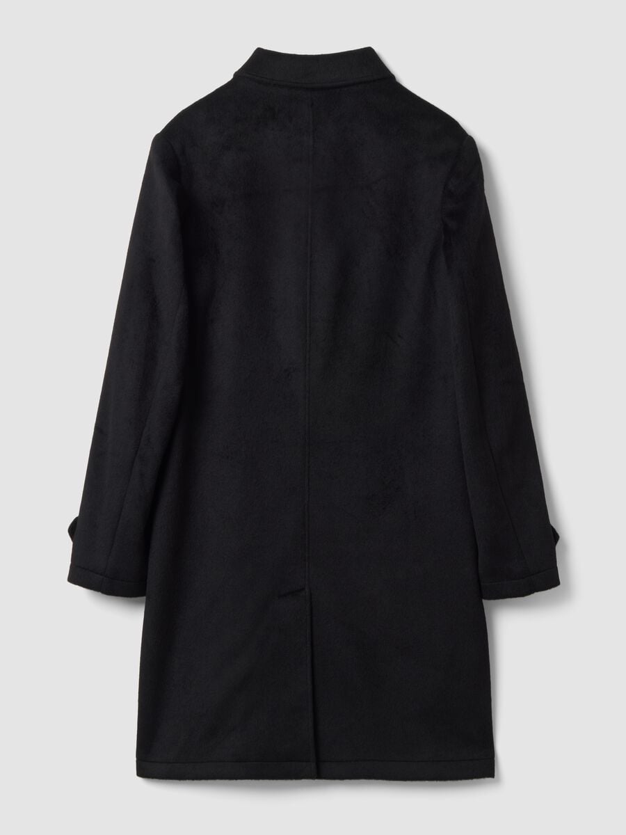Black regular-fit coat with buttons_2