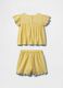 Yellow pure cotton set with floral embroidery GAP Kids_3