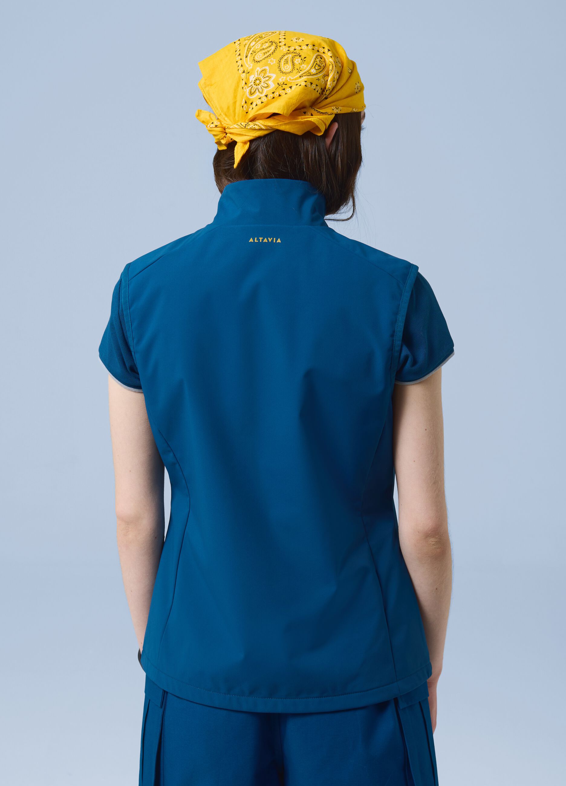 ALTAVIA SAILING blue windproof gilet in stretch fabric with zip