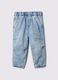 Pull-on denim jeans with acid wash effect_0