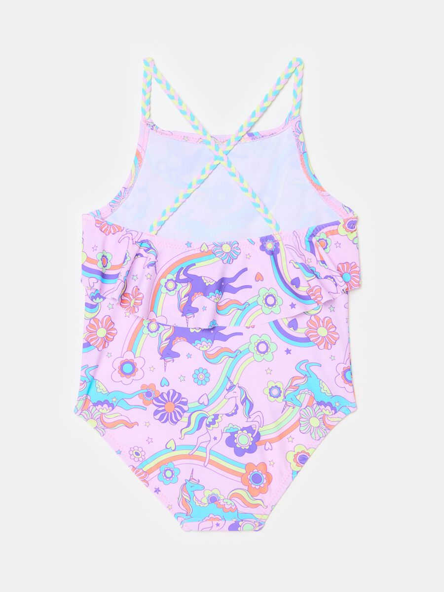One-piece swimsuit with unicorns print_1
