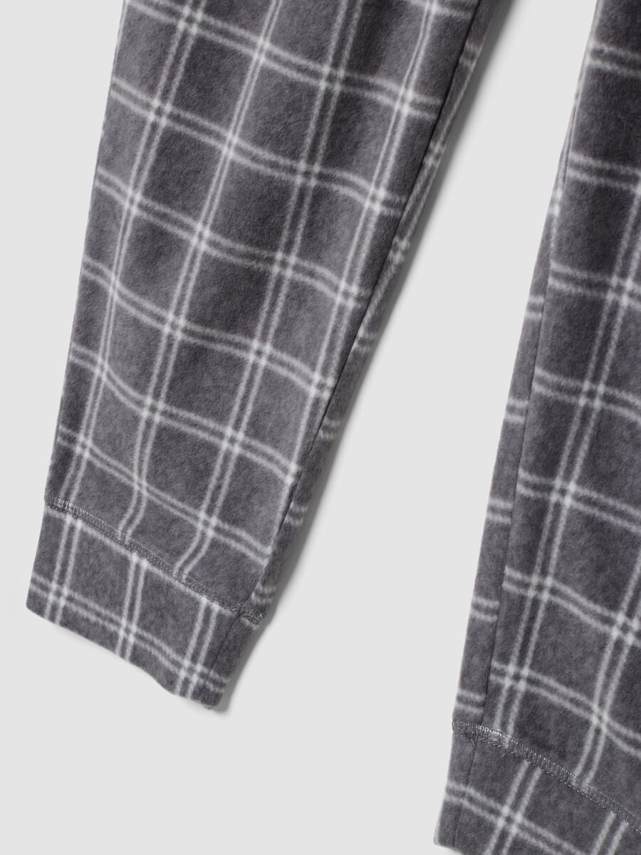 Grey m&eacute;lange checked regular-fit pyjama bottoms_1