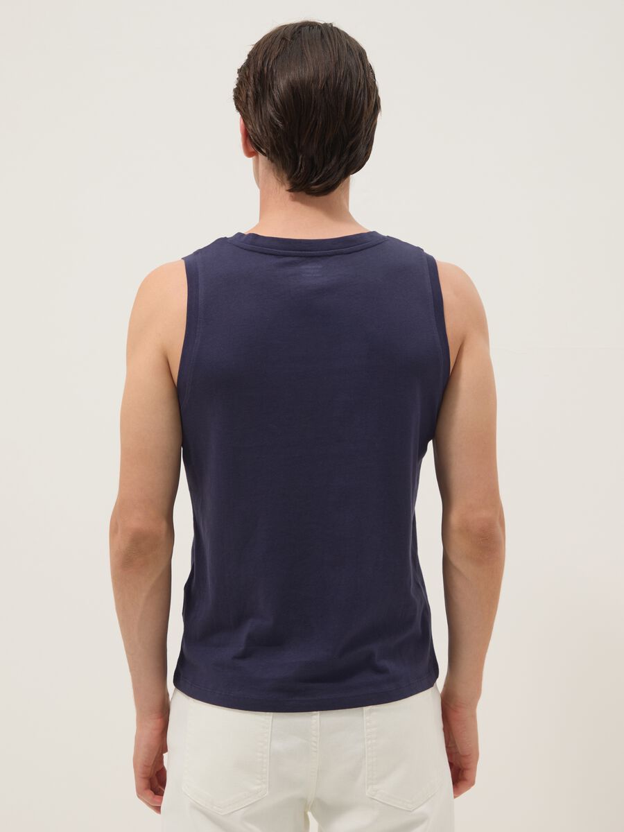 Blue pure cotton vest_3