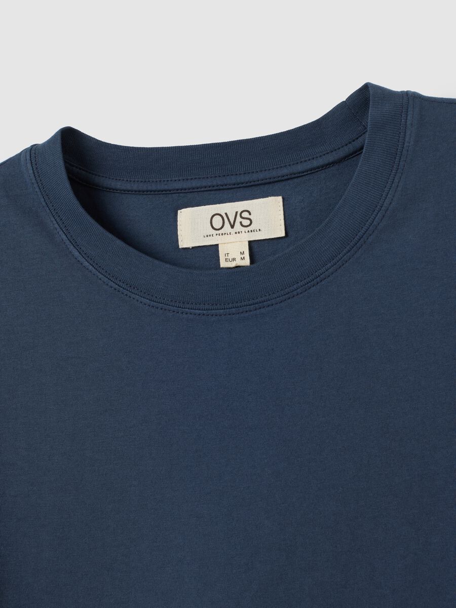 Blue Pure Cotton Regular Fit T-shirt_5