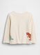 Beiges Langarmshirt mit Dinosaurier-Motiv_1