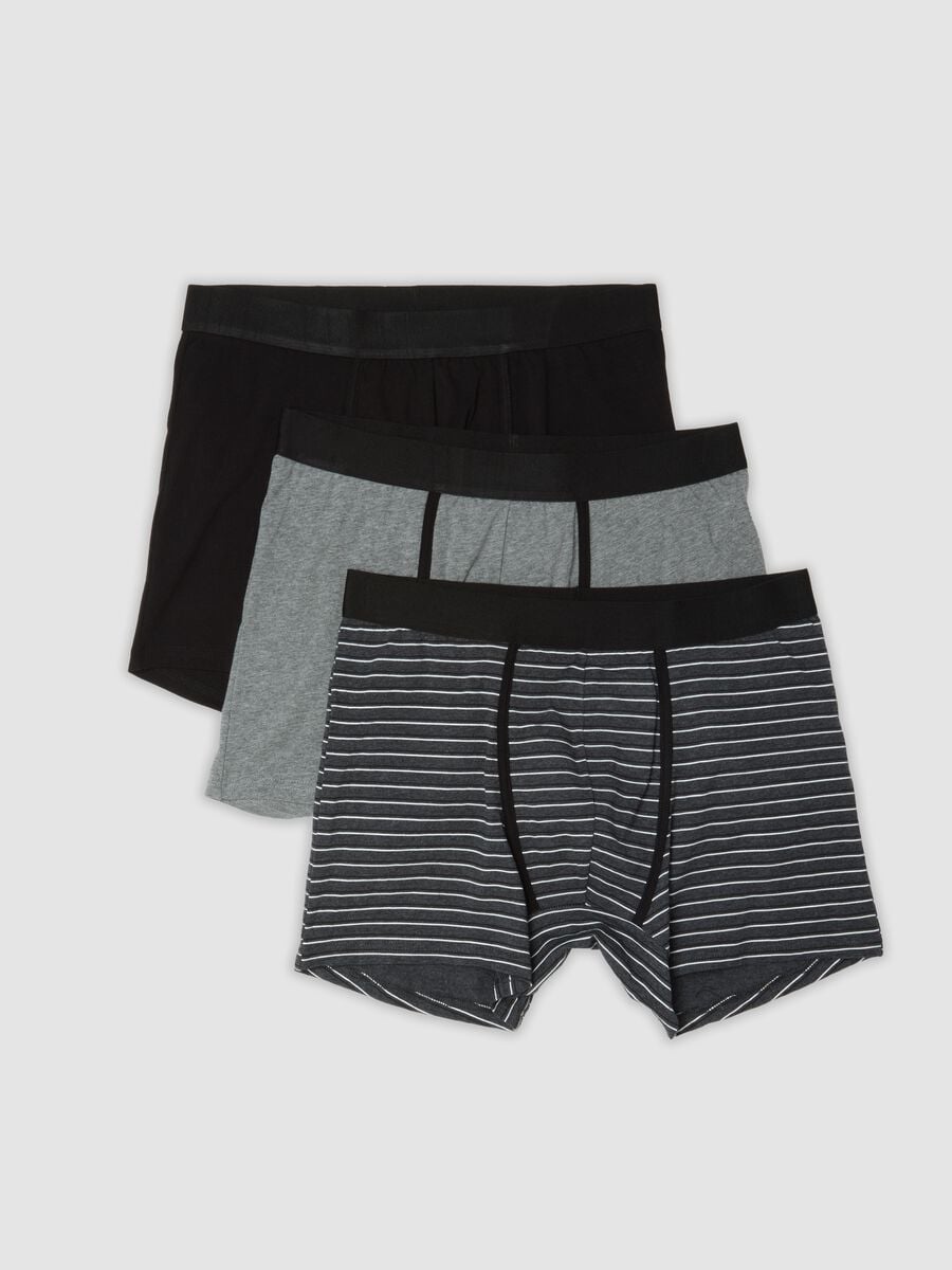 Pack de 3 boxers midi cinzentos em algod&atilde;o org&acirc;nico el&aacute;stico_0