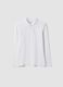 Polo branco de rapaz em piqu&eacute; de algod&atilde;o org&acirc;nico, regular fit_0
