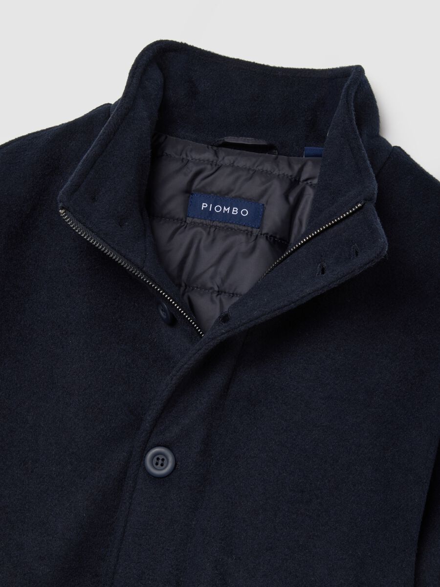 Blue padded jacket in regular fit with zip and buttons_6