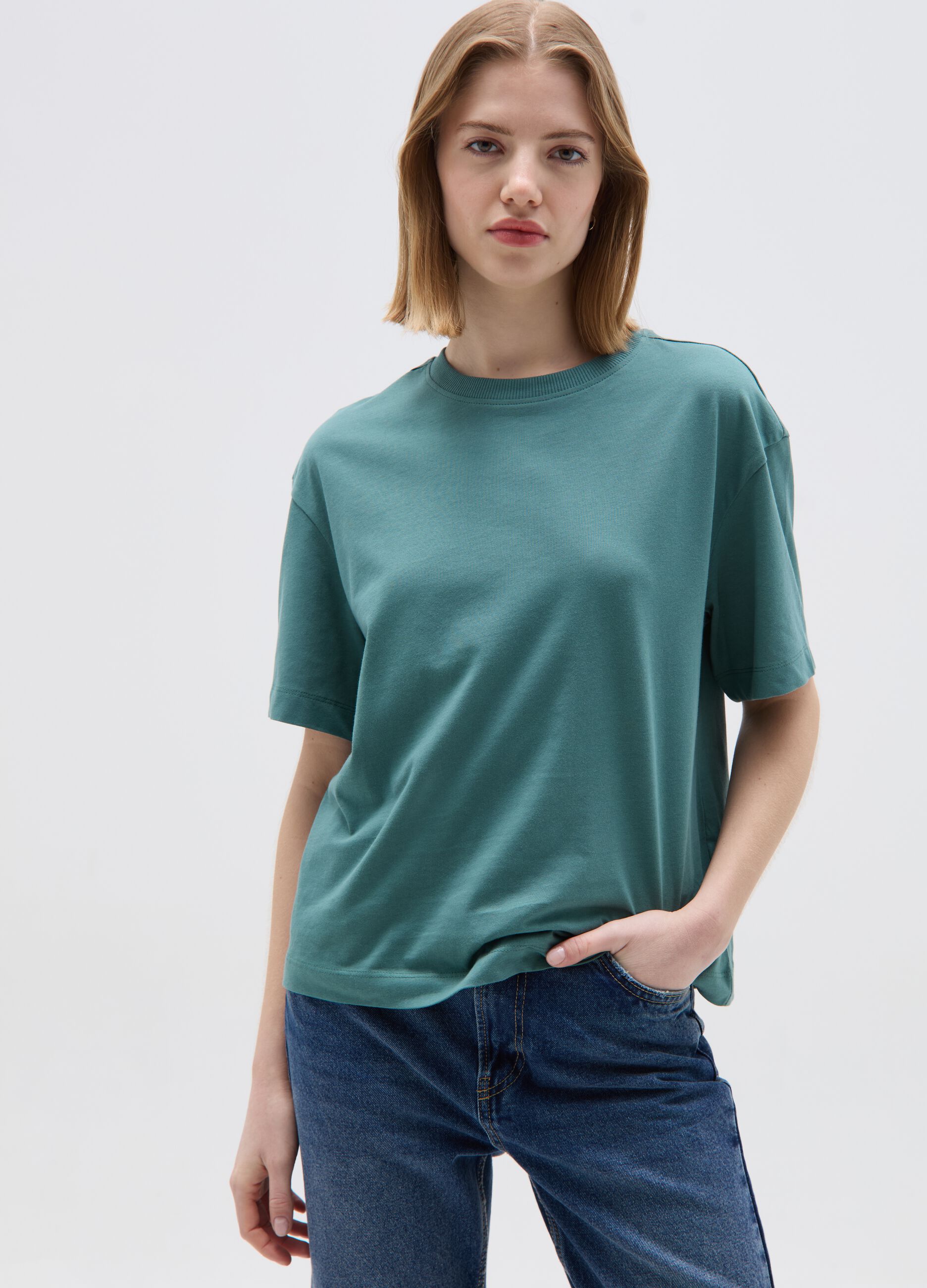 T-shirt boxy fit in cotone bio