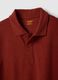 Red pure cotton short-sleeve regular fit polo shirt_5