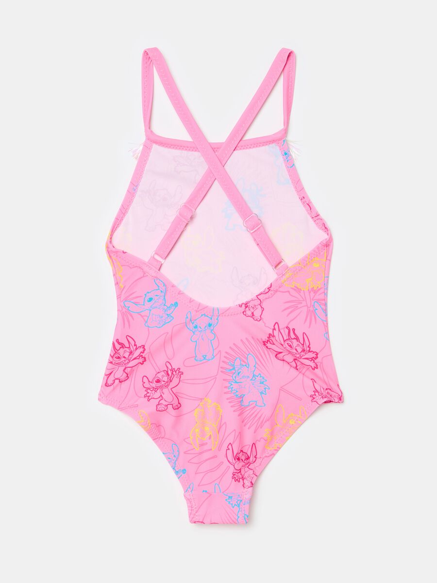 One-piece swimsuit with Stitch print and lurex fringing_1