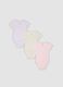 Multicoloured 3-pack of pure organic cotton bodysuits for baby girls_0