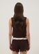 Brown cotton-blend crochet tank top, regular fit_2