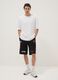 Black cotton-blend sports shorts, regular fit_0