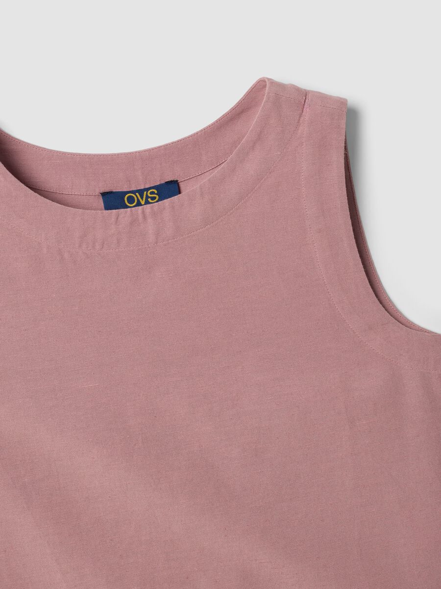 Rosa Top aus Viskose-, Baumwoll- und Leinenmix, Regular Fit_5