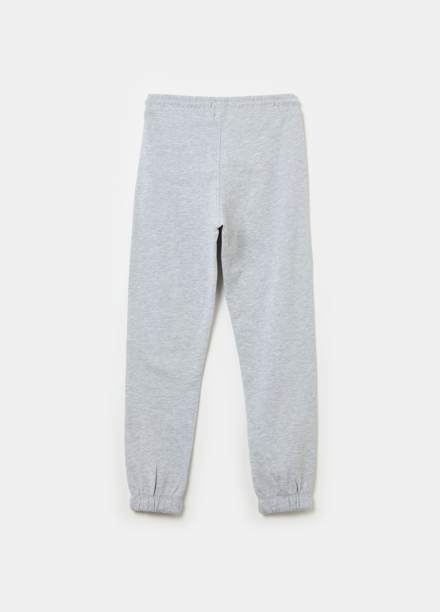 Fleece joggers with drawstring and print