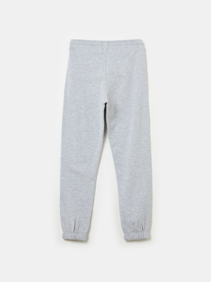 Fleece joggers with drawstring and print_2