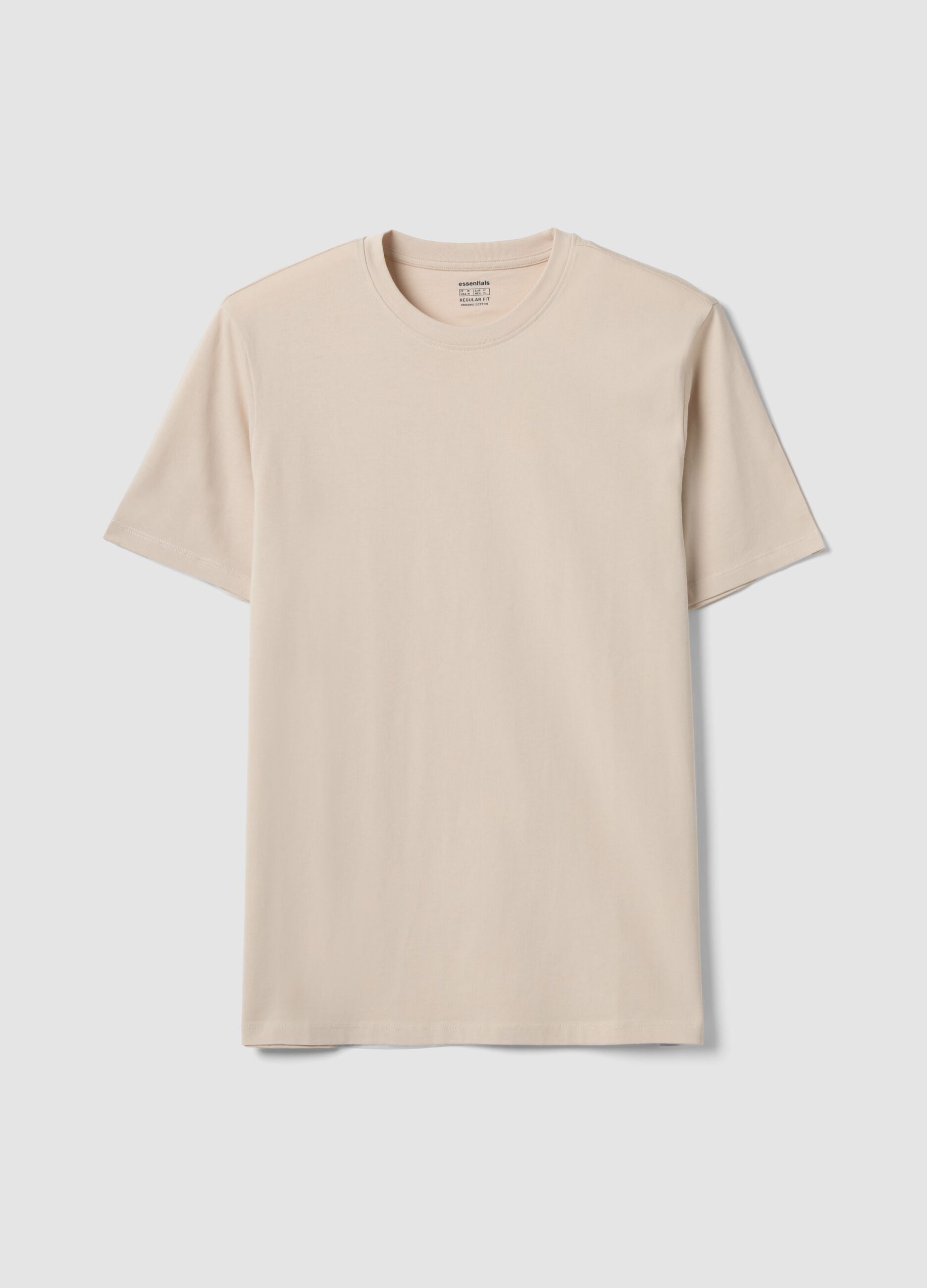T-shirt beige in puro cotone organico jersey regular fit